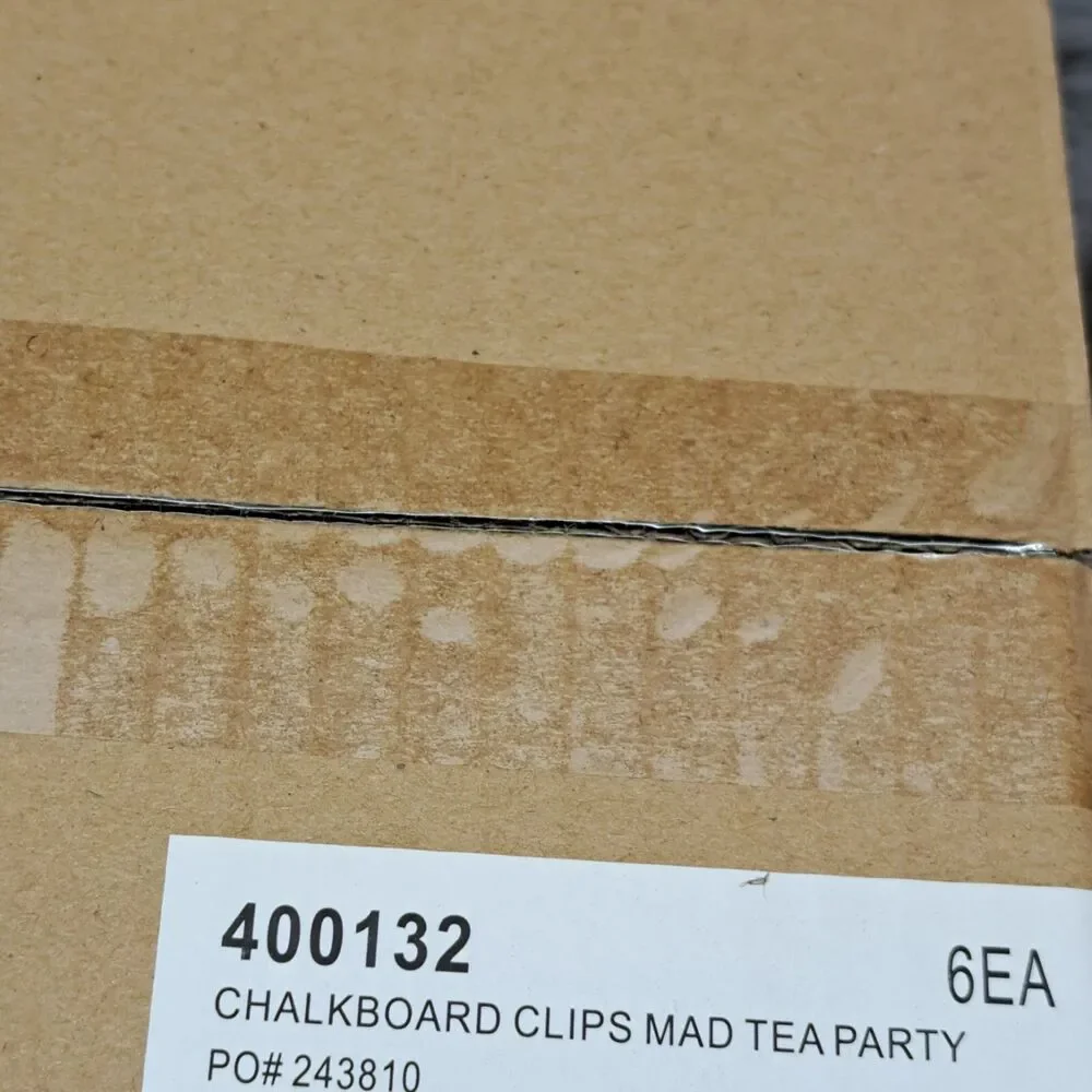 MAD TEA PARTY Chalkboard Label Clips 8pc – Lot of 6 Packs – New Party Tableware